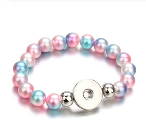 Drukknop Armband "Unicorn colours light"