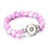 Drukknop Armband "Roze/wit"