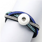 Drukknop Armband "Cross Rhinestone" Blauw